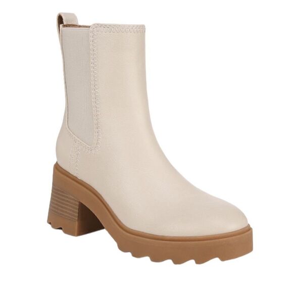 NWT ZODIAC TERESA PLATFORM BOOTIES IN BIRCH WHITE CREAM WOMENS SIZE 10 & 9 - Picture 1 of 6